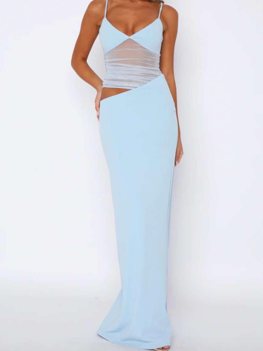 White Fox Call Me Up Maxi Dress Blue
